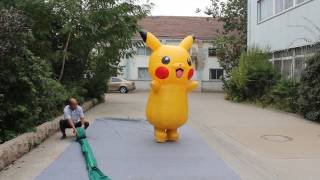 Pikachu pocket elf cartoon activities pokemon inflatable Pikachu dance [upl. by Debbie]