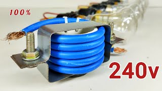 I Turn Copper and Cable Big Magnet Into 240v Powerful Free Electricity Generator 23KW [upl. by Ykroc440]