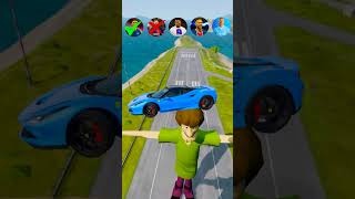 🚘CR7 vs Messi vs Mbappe vs Shaggy Rogers Characters ⚽️ beamngdrive simulator shorts football [upl. by Weil]