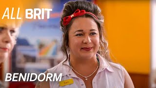 Sam Returns to the Solana as a Holiday Rep  Benidorm S09 E01  All Brit [upl. by Yelkrab]