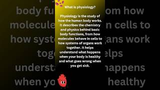 What is physiology physiology biology 11thclass definitions knowledge science youtubeshorts [upl. by Marian227]