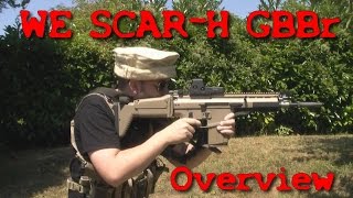 Airsoft  WE SCARH GBBr Overview EN sub [upl. by Noelc]