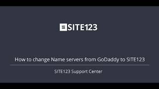 SITE123  How to change Nameservers from GoDaddy to SITE123 [upl. by Namrehs209]