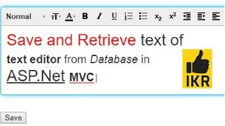 How to Save Text Editors text into Database and Retrieve data with exact CSS Text Editor [upl. by Mallin978]