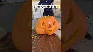 Creating A Boat With A 400Lb Pumpkin shorts [upl. by Nnairak]