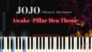 FULL JOJO Awake Pillar Men Theme Piano Cover Piano Tutorial Synthesia [upl. by Balfour]