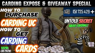 HOW TO PURCHASE CARDING UC 😱  SECURE ABOUT CARDING CARDS 🤯  GIVEAWAY 🔥  CARDER EXPOSE 🌚 pubg [upl. by Hcardahs]