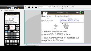 TiNspire CX  Statistical Test in Seconds [upl. by Aekin]