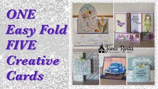 ONE Easy Card Fold For FIVE Creative Cards  Easy Tutorial [upl. by Hetti]