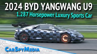 2024 BYD Yangwang U9 Prototype Starts Testing At Nürburgring 1287 HP Battery Electric SuperCoupe [upl. by Murdock]