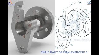 catia tutorials  catia part design exercise 2 cadtech mahi [upl. by Hudis692]