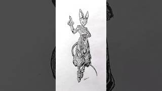 Speed drawing StickMan Beerus The God of Destruction shorts anime drawing beerus [upl. by Anilet]