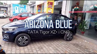 ARIZONA BLUE TATA TIGOR XZ iCNG 2022  Blue colour tata tigor xz plus cng [upl. by Vanessa695]