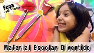 Material Escolar 2018 LÁPIS BATOM e PIRULITO DIY com Sarinha [upl. by Lenhart]