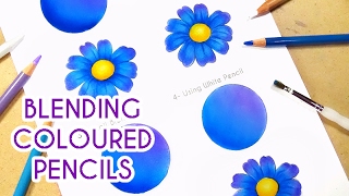 4 WAYS TO BLEND COLOURED PENCILS  Blending Coloured Pencils for Smooth Shading [upl. by Fishback]