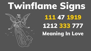 Twin Flame Connection  Seeing Repeat Angel Numbers Meaning 111 47 1919 1212 333 777 in Life Love [upl. by Erl927]