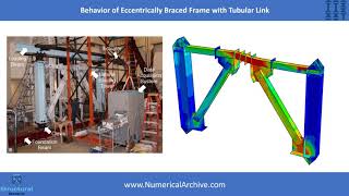 ABAQUS Video Tutorial Behavior of Eccentrically Braced Frame with Tubular Link [upl. by Ellenrahs]