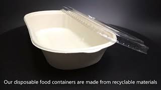 disposable plastic containerBagasse food containerbiodegradable containerGoodChina maker [upl. by Atinna543]