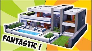 Cara Membuat Rumah Modern Besar amp Mewah Full Interior   Minecraft Modern Pt21 [upl. by Ailaza]