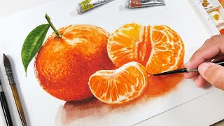 Painting Orange Fruits in Watercolor [upl. by Ecraep]