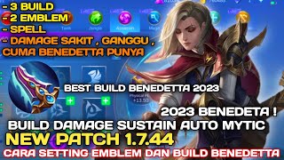 NEW PATCH 1744CARA SETTING EMBLEM DAN BUILD BENEDETTA TERSAKIT 2023  EMBLEM BENEDETTA [upl. by Aimahs]