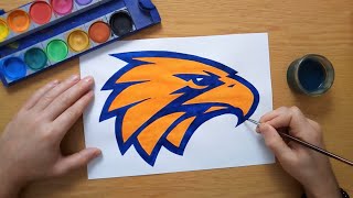 How to draw the West Coast Eagles logo  AFL [upl. by Nodle394]