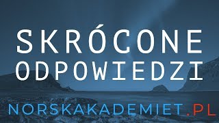 🇳🇴Język norweski🇳🇴 Skrócone odpowiedzi Korte Svar [upl. by Okime]