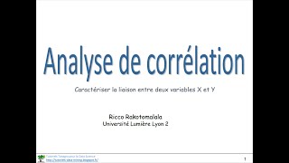 Econométrie  Modèle linéaire  TD 1a  Corrélation [upl. by Ariam]