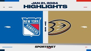 NHL Highlights  Rangers vs Ducks  January 21 2024 [upl. by Jacoby]