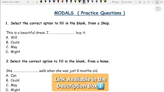 Modals class 10  English Grammar [upl. by Atnoled]