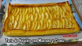 Tarta de Hojaldre con Manzana y Crema  magnífica [upl. by Ettevy]