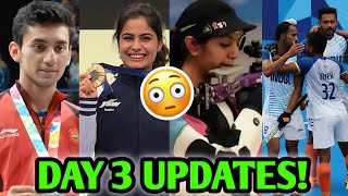 India Olympics DAY 3 BIG UPDATES 😳 Paris Olympics 2024  Shooting Archery Hockey Badminton News [upl. by Naawaj]