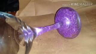 DIY  GLITTER WINE GLASS USING MOD PODGE  Dollar tree [upl. by On988]