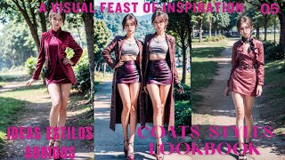 10 Coats Styles English Spanish Series  Part 05 4K UHD [upl. by Ellinet998]