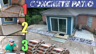 Pour a Concrete Patio Entirely by Yourself Using Bag Mix Concrete DIY Project From Start to Finish [upl. by Lothaire]