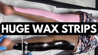 Only hard wax that can do this  Huge Wax Strips [upl. by Anelrahs821]