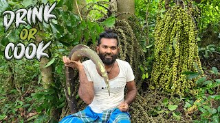 Caryota Urens recipe by a village boy  How to cook a kithul flower in village style  village life [upl. by Jak]