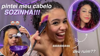 PINTANDO MEU CABELO CACHEADO SOZINHA EM CASA brown hair 🍫🤎🎀💖 [upl. by Sarah853]