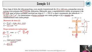 Cisalhamento transversal exemplo 54 [upl. by Lertram]