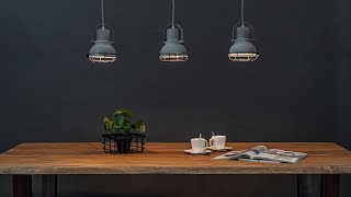 Bareettafel hanglamp 3licht betonlook  Straluma 02820081 [upl. by Starbuck]