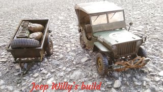 Willys jeep with trailer 135 scale build italeri No314 [upl. by Airitak344]