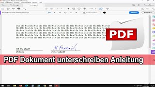 PDF Dokument unterschreiben ohne ausdrucken  PDF Datei Unterschrift digital erstellen amp einfügen [upl. by Franciskus409]