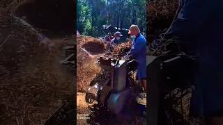 Farmers pulverize the straw in a shredder work farming shorts [upl. by Garett217]