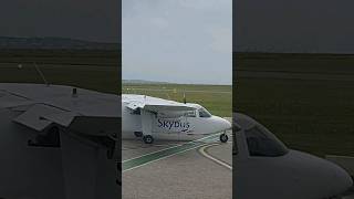 Scilly Skybus GSBUS taxiing to runway 34 at Lands End Airport [upl. by Yliram]