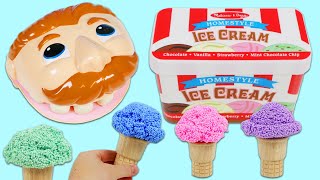 Mr Play Doh Head Eats Play Foam Ice Cream Surprise Scoops [upl. by Pate]