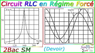 RLC Forcé  Circuit RLC Série en Régime Sinusoïdal Forcé  Exercice 3 [upl. by Caron]