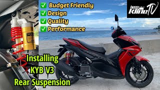 Installing KYB V3 Rear Shocks for Yamaha Aerox V2  Nmax V2 and Performance Test 🔥🔥 bossklineTV [upl. by Serilda]