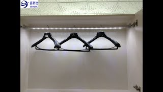 LED wardrobe light with PIR sensor LED cabinet light hanger rod LED light [upl. by Novelc]