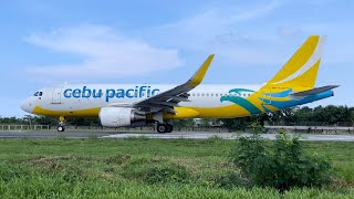 Cebu Pacific A320214 RPC3277 taking off from runway 32 Roxas Airport [upl. by Garey]