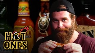 Harley Morenstein Has His Worst Day of 2016 Eating Spicy Wings  Hot Ones [upl. by Reiko]